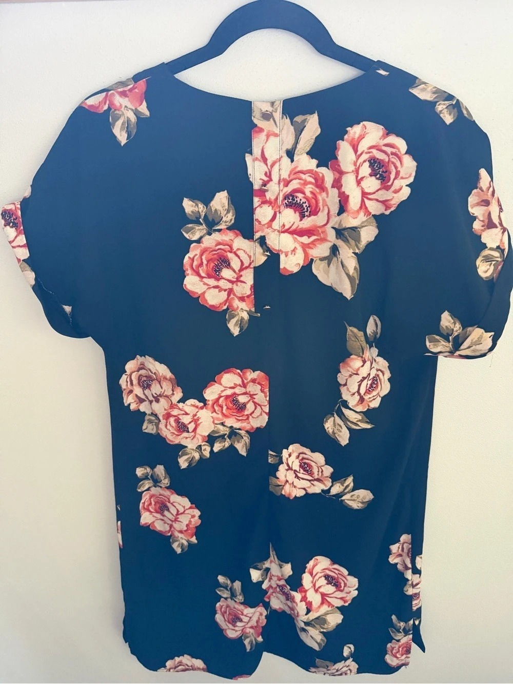 a new day navy blue shift dress with floral design - Picture 2 of 3